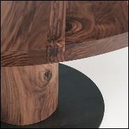 Coffee table with structure in solid walnut wood on iron base with oiled finish 154-Full Wood