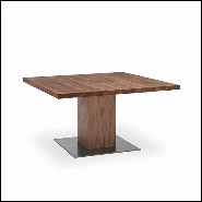 Table avec structure en bois de noyer massif sur base en fer finition huilée 154-Full Wood