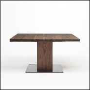 Table avec structure en bois de noyer massif sur base en fer finition huilée 154-Full Wood