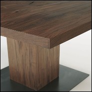 Table avec structure en bois de noyer massif sur base en fer finition huilée 154-Full Wood