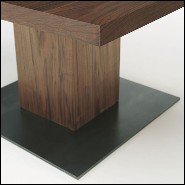 Table avec structure en bois de noyer massif sur base en fer finition huilée 154-Full Wood