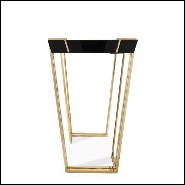 Console table with structure in polished brass and central top in Nero Marquina marble 164-Partenon