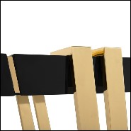 Console table with structure in polished brass and central top in Nero Marquina marble 164-Partenon