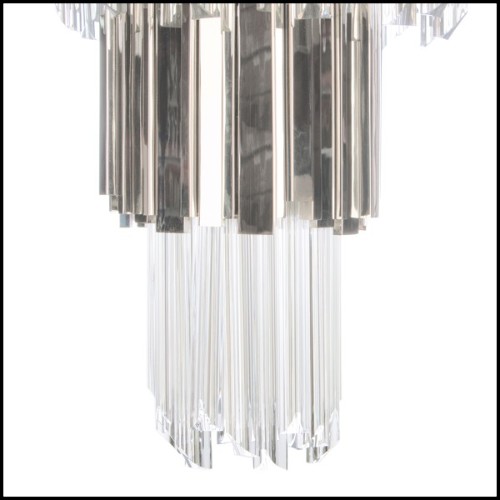 Chandelier with crystal glass and gold plated polished brass pendants 164-Ambassador