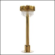 Floor lamp with crystal glass and gold plated polished brass pendants 164-Ambassador