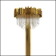 Floor lamp with crystal glass and gold plated polished brass pendants 164-Ambassador