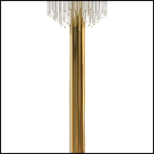 Lampadaire avec pendentifs en verre cristal et laiton poli plaqué Gold 164-Ambassador