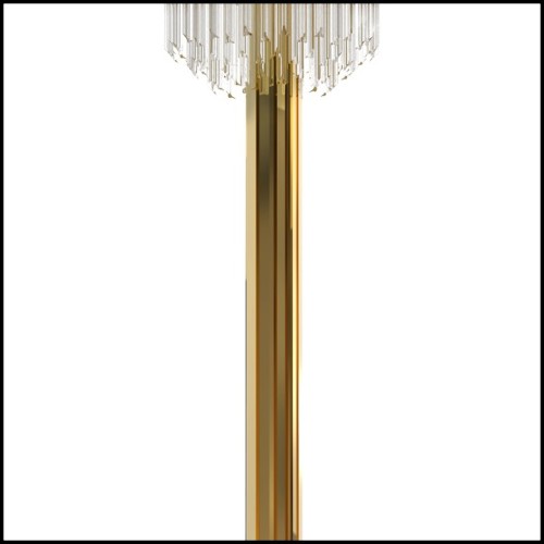 Floor lamp with crystal glass and gold plated polished brass pendants 164-Ambassador