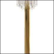 Floor lamp with crystal glass and gold plated polished brass pendants 164-Ambassador