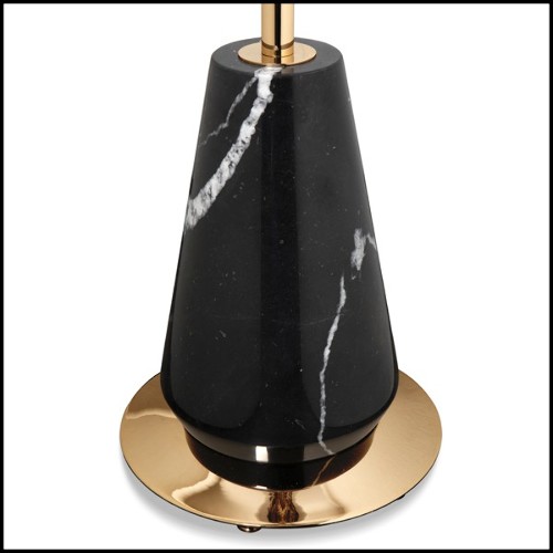 Floor lamp with leaves in gold plated hand-hammered with amber Swaroski crystals 164-Crown Leaves