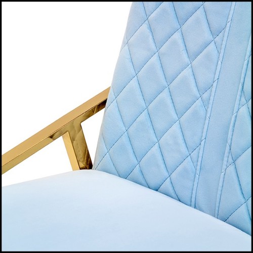 Chaise avec structure finition métal doré recouverte de velours matelassé finition Black 162-Rossario