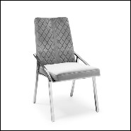 Chaise avec structure finition métal doré recouverte de velours matelassé finition Black 162-Rossario