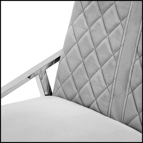 Chaise avec structure finition métal doré recouverte de velours matelassé finition Black 162-Rossario