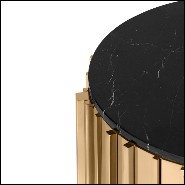 Table d'appoint avec structure en laiton plaqué Gold et dessus en marbre noir 164-Partenon