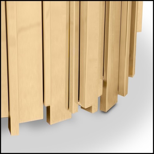 Table d'appoint avec structure en laiton plaqué Gold et dessus en marbre noir 164-Partenon