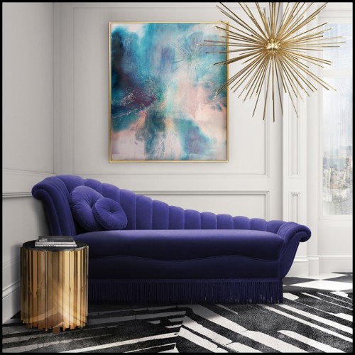 Table d'appoint avec structure en laiton plaqué Gold et dessus en marbre noir 164-Partenon