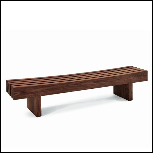 Bench with structure in solid walnut wood 154-Nipokawa