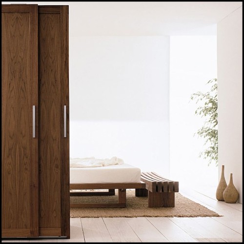 Bench with structure in solid walnut wood 154-Nipokawa