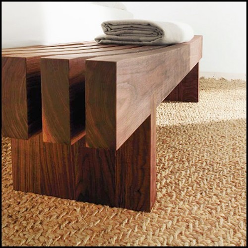 Bench with structure in solid walnut wood 154-Nipokawa