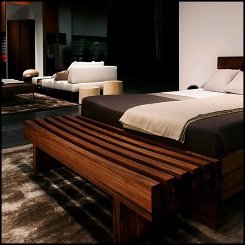 Bench with structure in solid walnut wood 154-Nipokawa