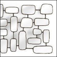 Mirror with structure in bronze finish and 30 small mirror panels linked together 119-Linked Panels