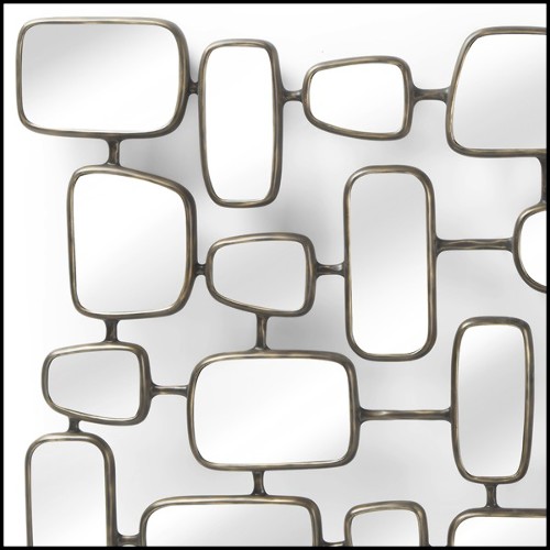 Mirror with structure in bronze finish and 30 small mirror panels linked together 119-Linked Panels