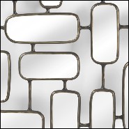 Mirror with structure in bronze finish and 30 small mirror panels linked together 119-Linked Panels