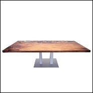 Dinning table with solid Kauri wood top with resin finish and with mix of light and dark shades PC-Kauri Wood