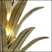 Applique avec feuilles en laiton massif finition bronze et goutte en verre 165-Franklin