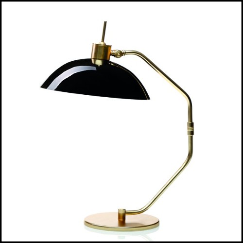 Table lamp with polished brass base and arm 165-Miles