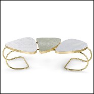 Table basse avec base en laiton poli avec trois plateaux 166-Scales