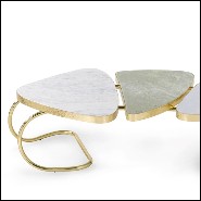 Coffee table with structure base in polished brass and 3 top's 166-Scales