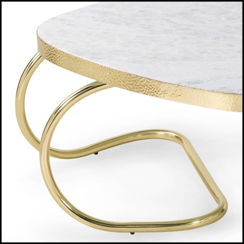 Table basse avec base en laiton poli avec trois plateaux 166-Scales