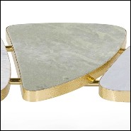 Table basse avec base en laiton poli avec trois plateaux 166-Scales