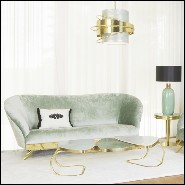 Table basse avec base en laiton poli avec trois plateaux 166-Scales