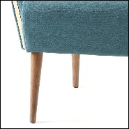 Armchair with structure in solid wood covered with turquoise velvet fabric 165-Cyprus