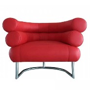 Fauteuil PC - Bibendum - Premium leather armchair with steel frame, sleek modern design - Pacific Compagnie.