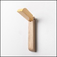 Coat Rack in polished and matt varnished solid oak 112-Tucano