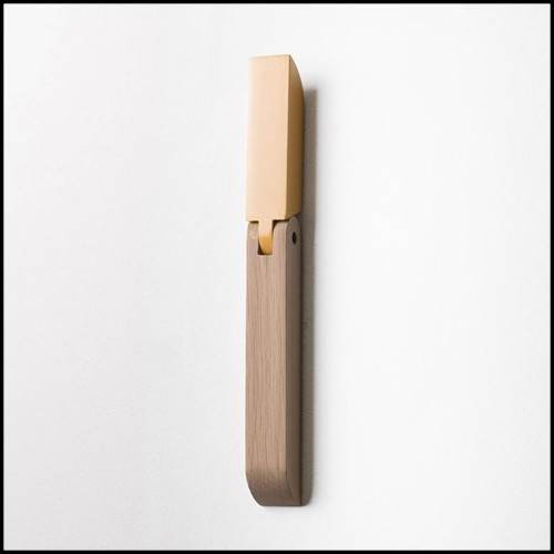 Coat Rack in polished and matt varnished solid oak 112-Tucano