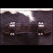 Chest with structure in solid wood upholstered with natural black and white cowhide 35-Wild Cowhide