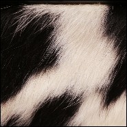 Chest with structure in solid wood upholstered with natural black and white cowhide 35-Wild Cowhide