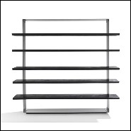 Bibliothèque avec structure en cèdre noir brûlé finition laquée anthracite Iron Dust 154-Black Cedar