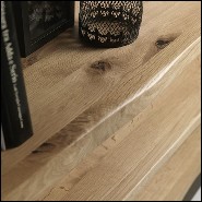 Bibliothèque avec structure en cèdre noir brûlé finition laquée anthracite Iron Dust 154-Black Cedar