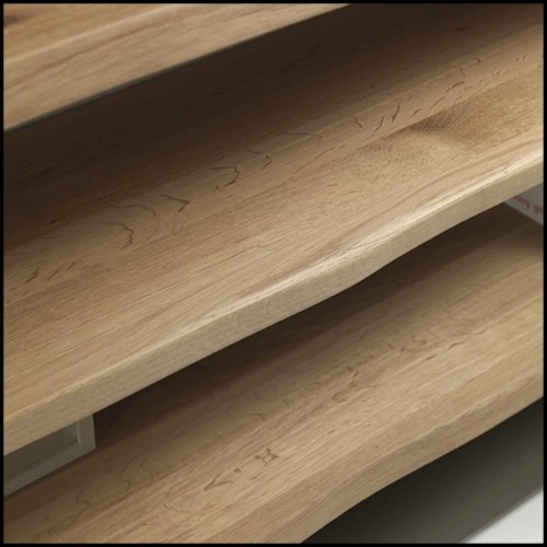 Bibliothèque avec structure en cèdre noir brûlé finition laquée anthracite Iron Dust 154-Black Cedar