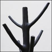 Porte-manteau fait avec citronnier naturel poli avec peinture noire 38-Lemon Tree