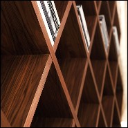 Bookshelf with structure in solid walnut wood 154-Main Street