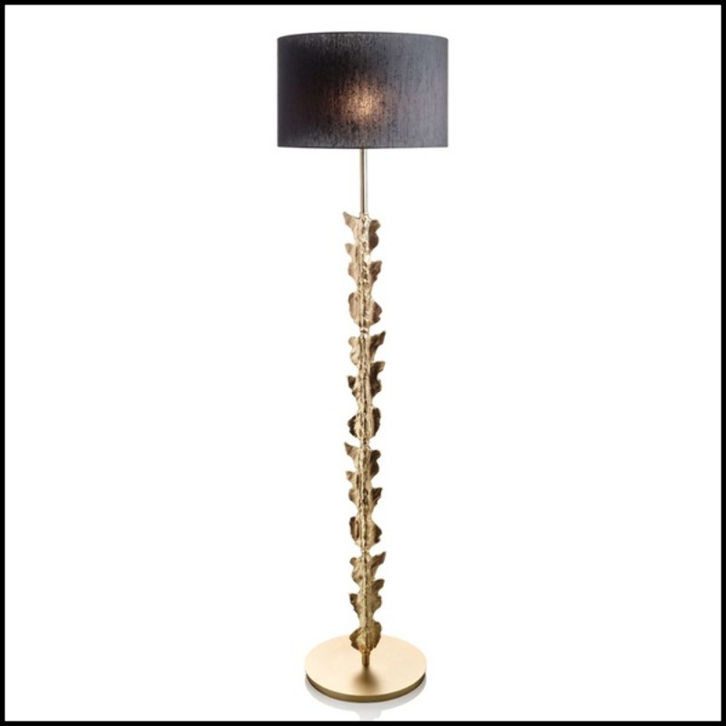 Floor Lamp with structure in gold plated brass in mat finish 165-Marlena