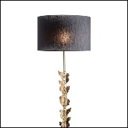 Floor Lamp with structure in gold plated brass in mat finish 165-Marlena