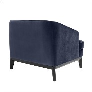Armchair with structure in solid birch wood upholstered with Savona sea green or Savona midnight blue velvet 24-Montag