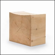 Stool made in a block of natural cedar trunk 154-Curvy Cedar